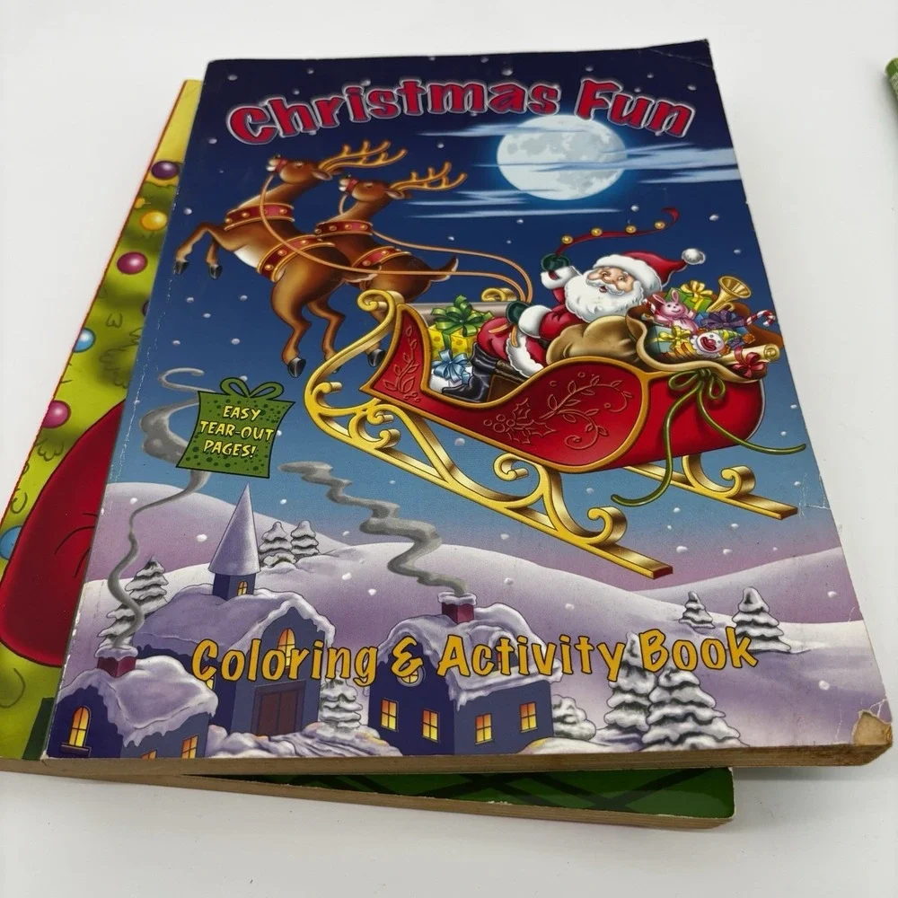 Set of 3 Christmas‎ Kid's Popular Coloring & Activity Books Rudolph Santa